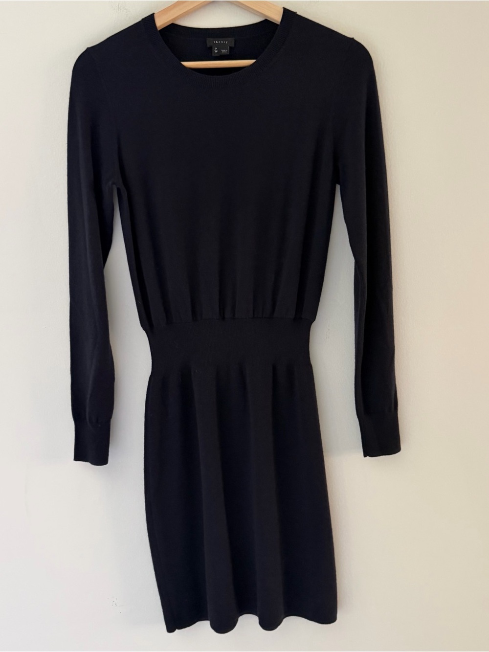 Theory Sweater Dress Navy Mini Blue Size P XS Classic Minimalist Quiet Luxury
